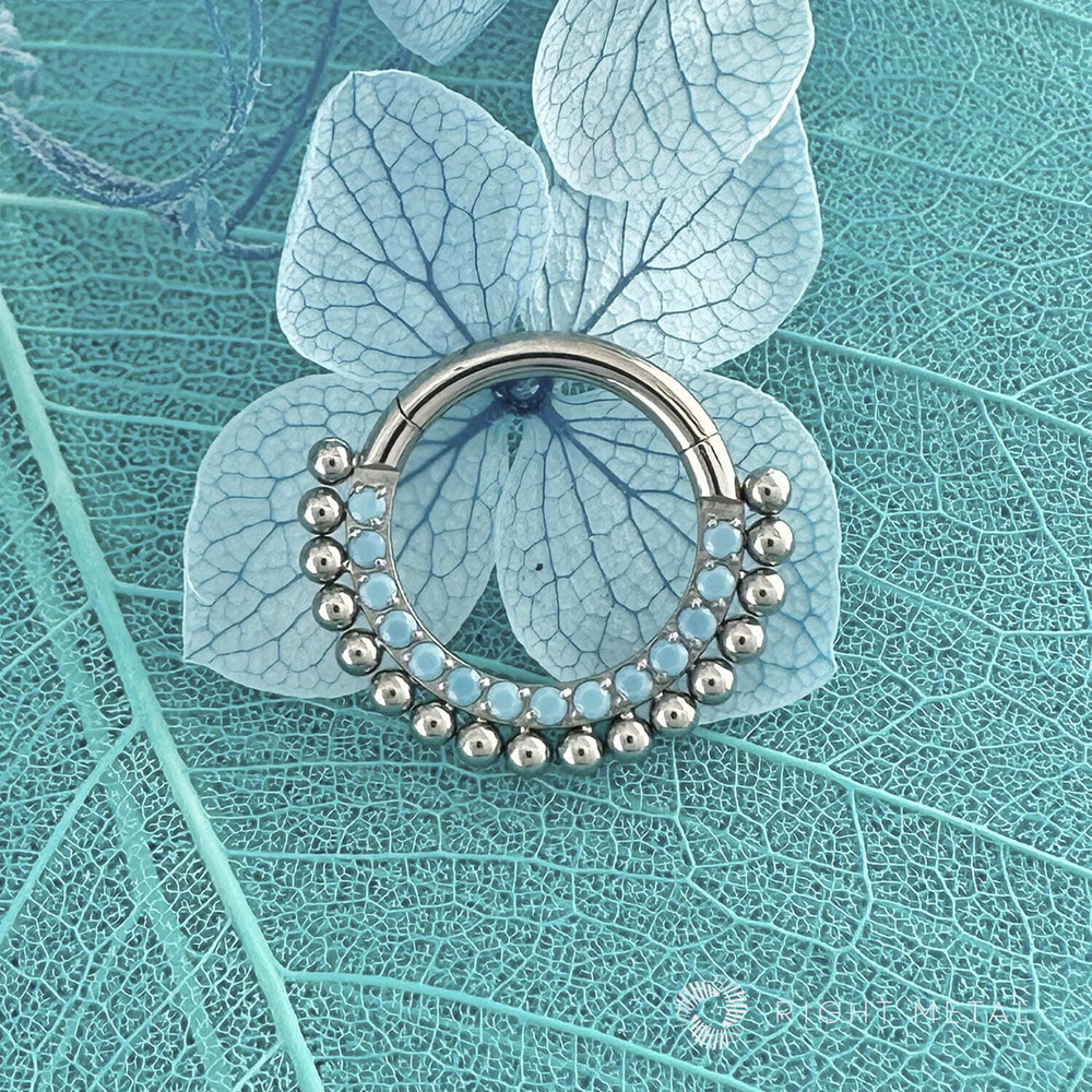 Кликер Alma Turquoise CZ 1.2мм