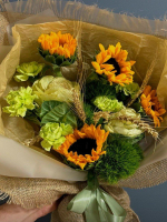 Букет "Сельский" из Дуантусов, Гелиантуса, Брассика