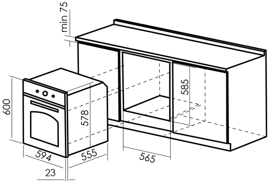 Электрический духовой шкаф MBS DE-606BL