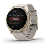 Смарт-часы Garmin Fenix 8 Amoled 43 мм Sapphire Soft Gold with Limestone Leather Band 010-02903-40