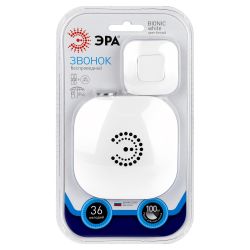 Звонок дверной ЭРА BIONIC White беспроводной белый 6 мелодий | Электрозвонки беспроводные