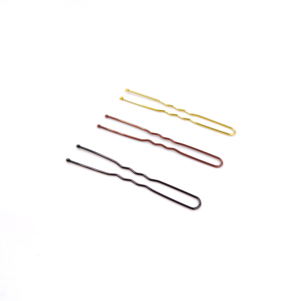 Шпильки в наборе IPARIKMAHER волнистые три цвета 60 мм 150 шт