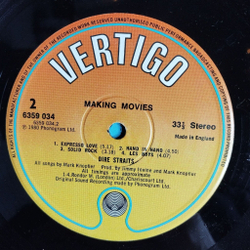 Винтажная виниловая пластинка LP Dire Straits Making Movies (UK 1980)