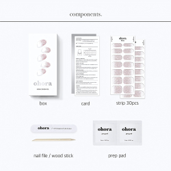 ohora Gel Nail Sticker N Basic Nails no.3 - наклейки для ногтей, 30 шт.