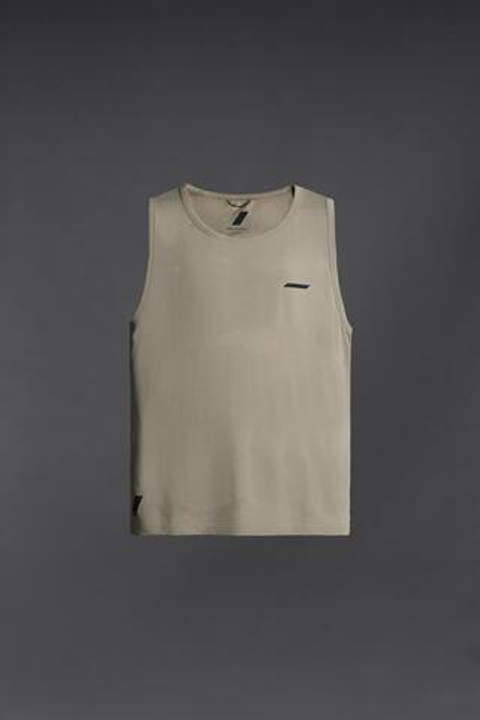 ZARA ФУТБОЛКА БЕЗ РУКАВОВ, СВЕТЛЫЙ ХАКИ