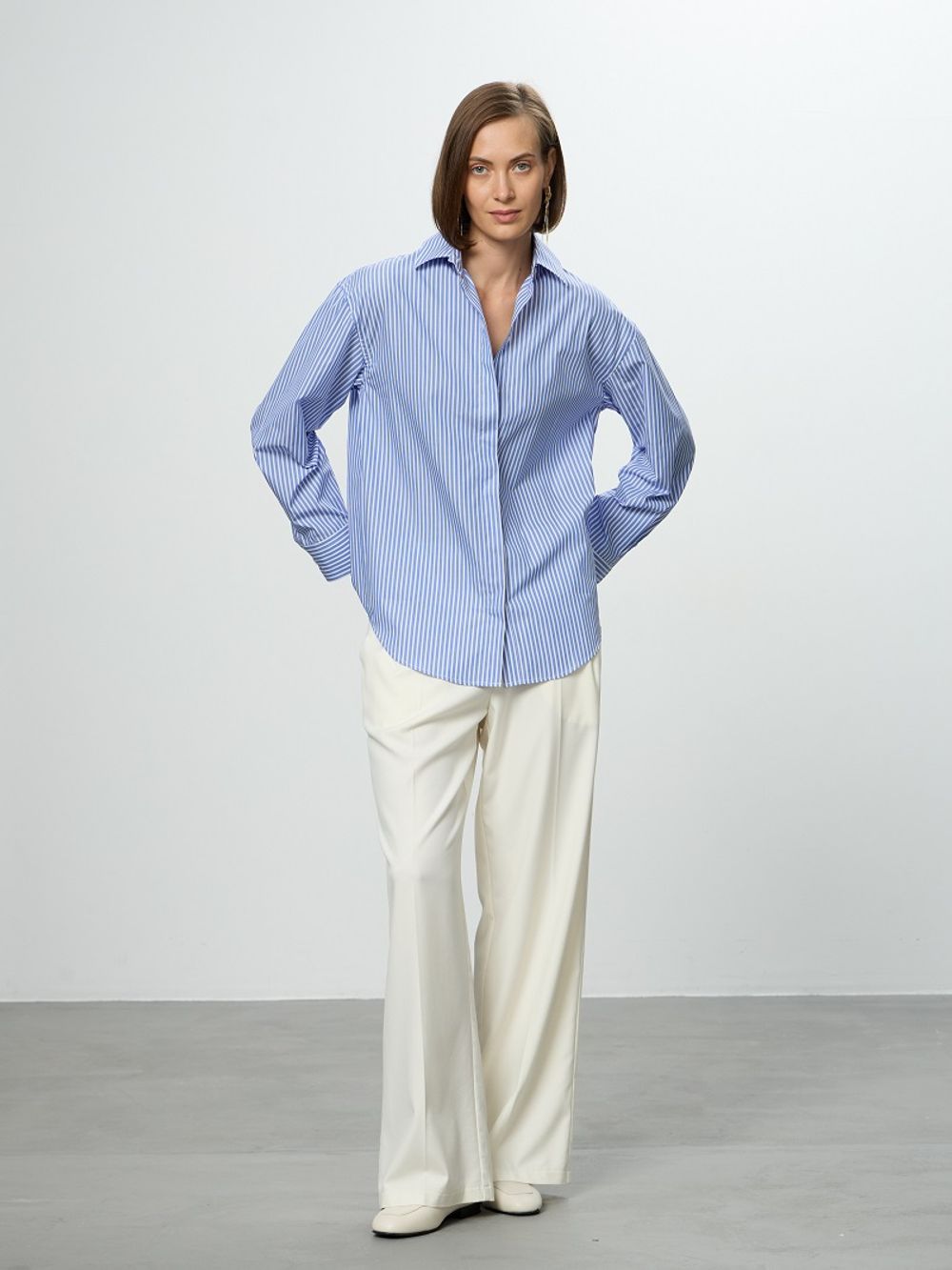 Рубашка Хельсинки синяя полоска