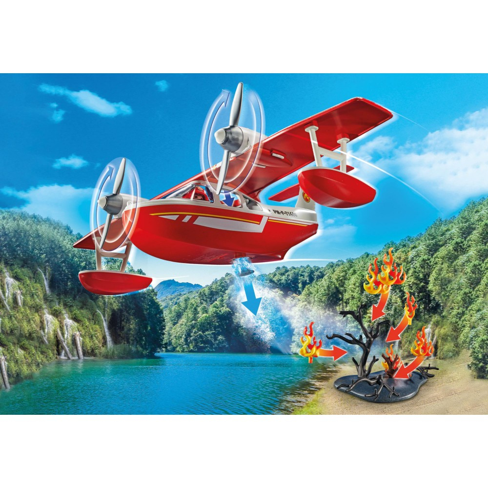Playmobil - Action Heroes Самолет пожарной службы с функцией тушения пожара 71463