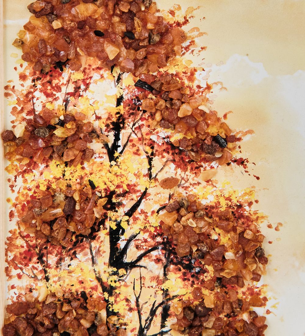 AMB-01/68 Картина «Красота природы» (с янтарной крошкой) пласт.рамка 33х42см