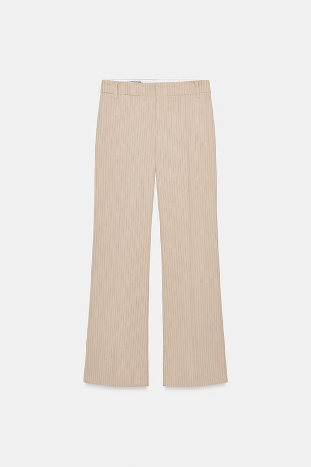 ZARA ПРЯМЫЕ БРЮКИ В ТОНКУЮ ПОЛОСКУ, БЕЖЕВЫЙ