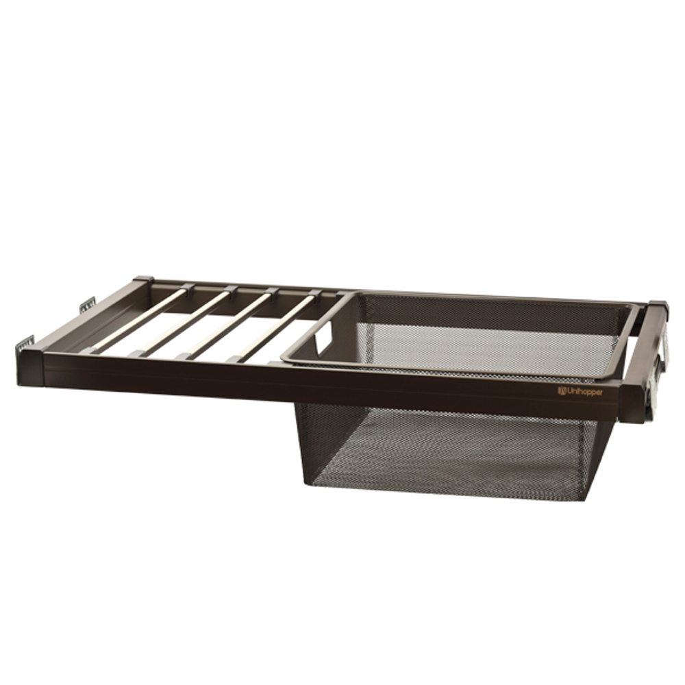 Вешало для брюк с корзиной, Unihopper, 900мм, c доводчиком, clip-on, MOKA