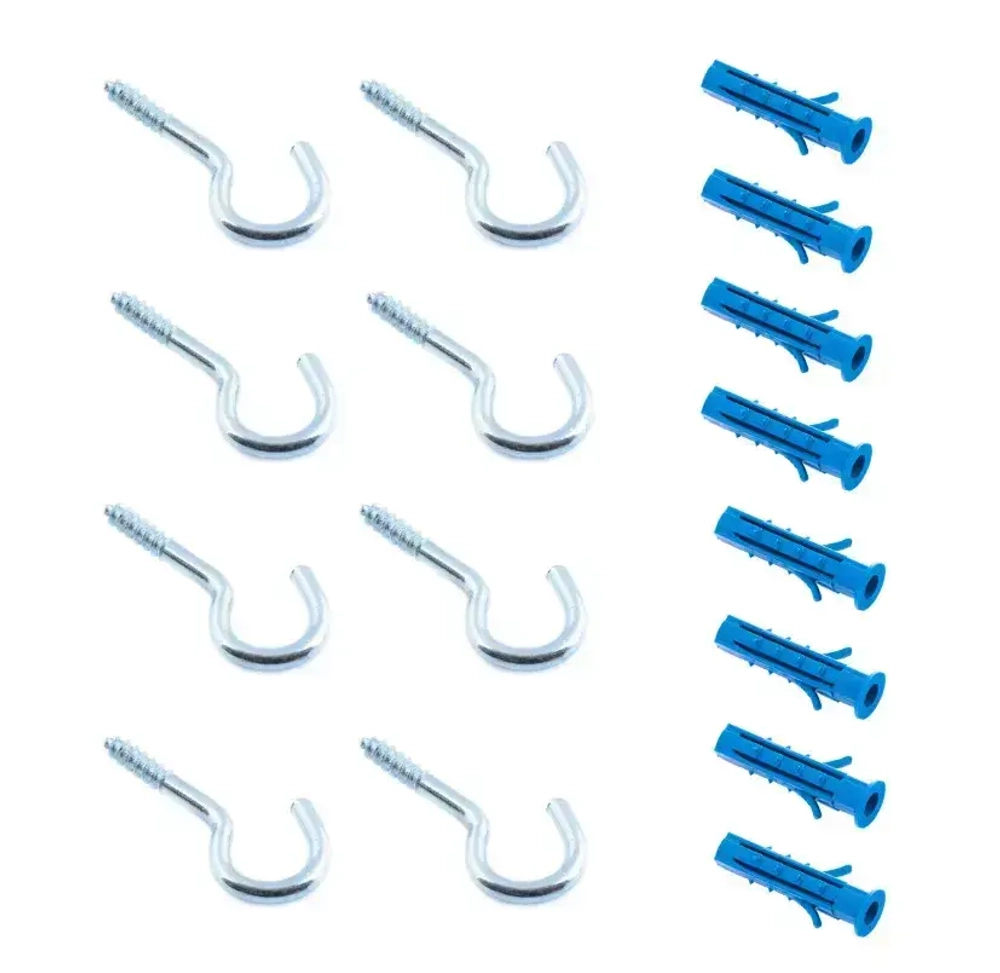 Крюк крепежный 3,5х50 мм с дюбелем, оцинкованная сталь, 8 шт в комплекте Stuzhnev