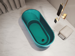 Прозрачная ванна ABBER Kristall AT9706Aquamarin бирюзовая  170x80 см