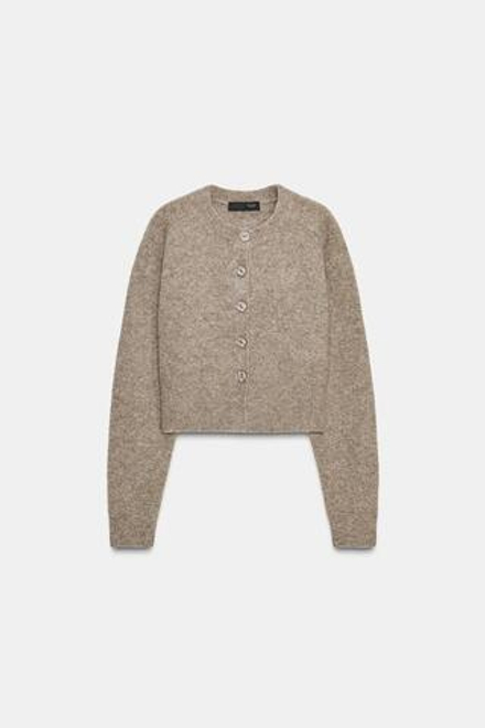 ZARA КАРДИГАН НА ПУГОВИЦАХ, НЕЖНО-КОРИЧНЕВЫЙ