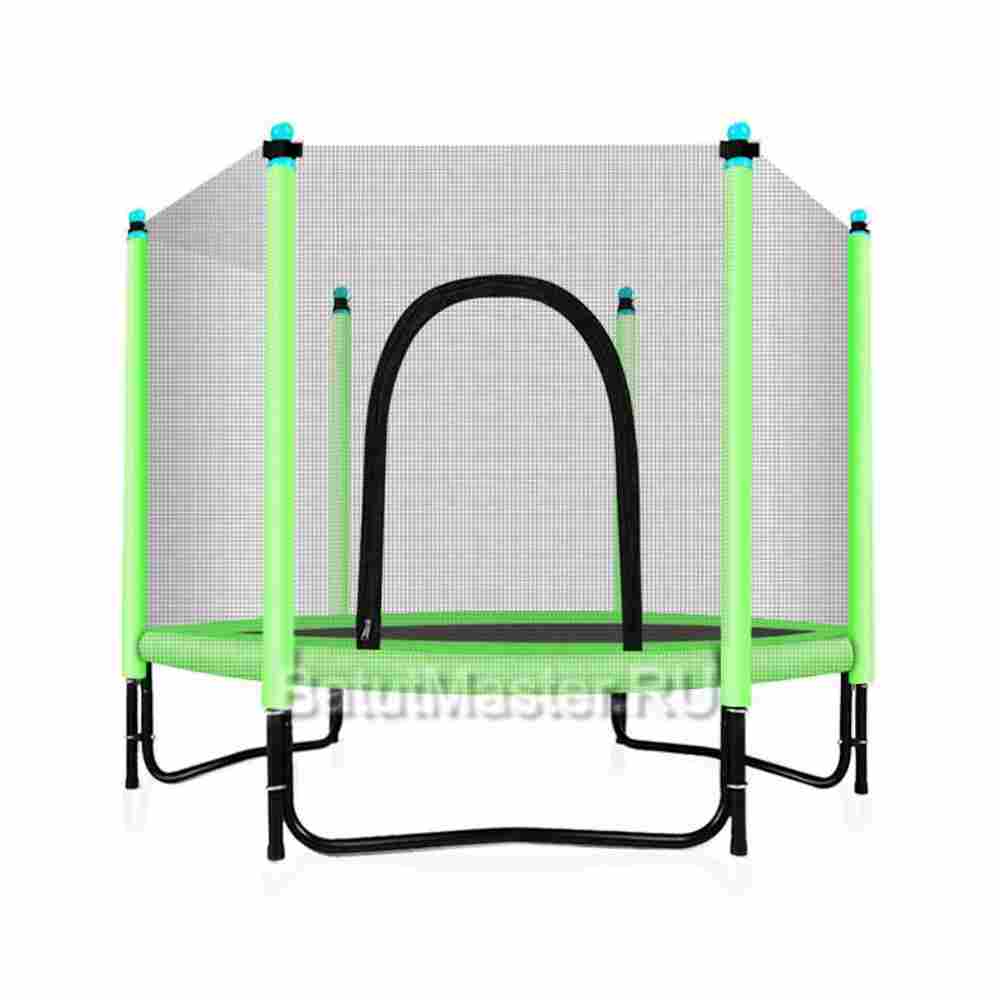Батут с сеткой, диаметр 5 фт, зеленый