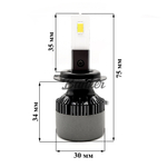 Светодиодная автолампа головного света Sariti T7/H7 3 цвета с вентилятором, 12V