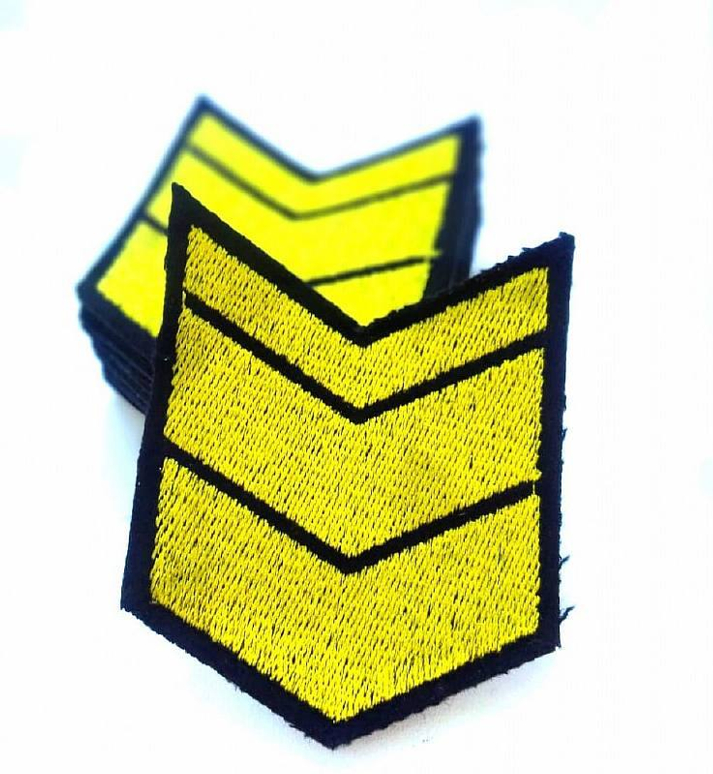 Нашивка за выслугу 11 лет желтая (на липучке)
