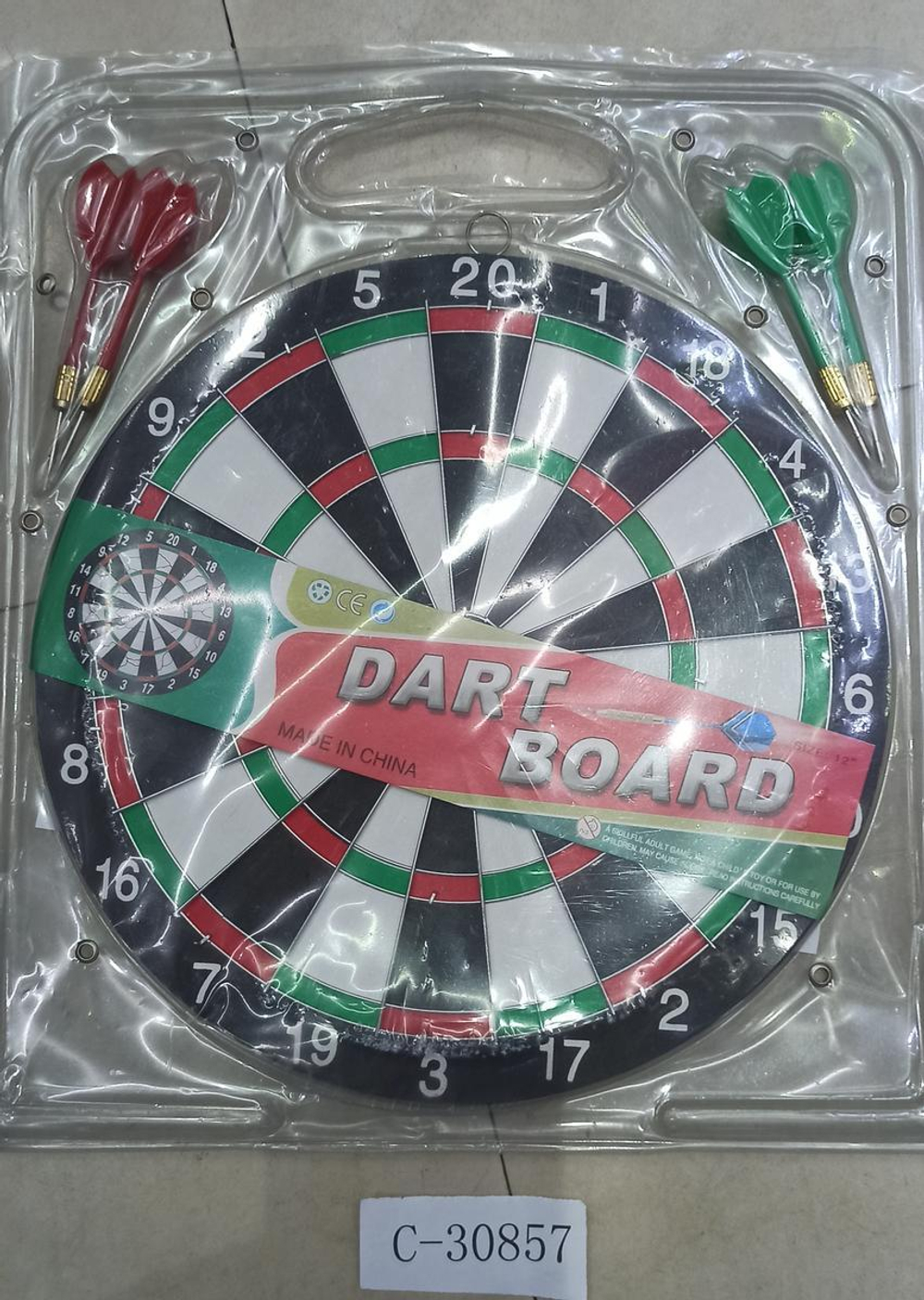 Дартс с иглами д-29 см с сеткой железной, в наборе 4 дротика, с-30857