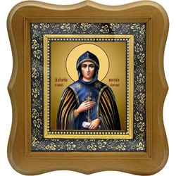 Анастасия Угличская, преподобномученица, игумения. Икона на холсте.