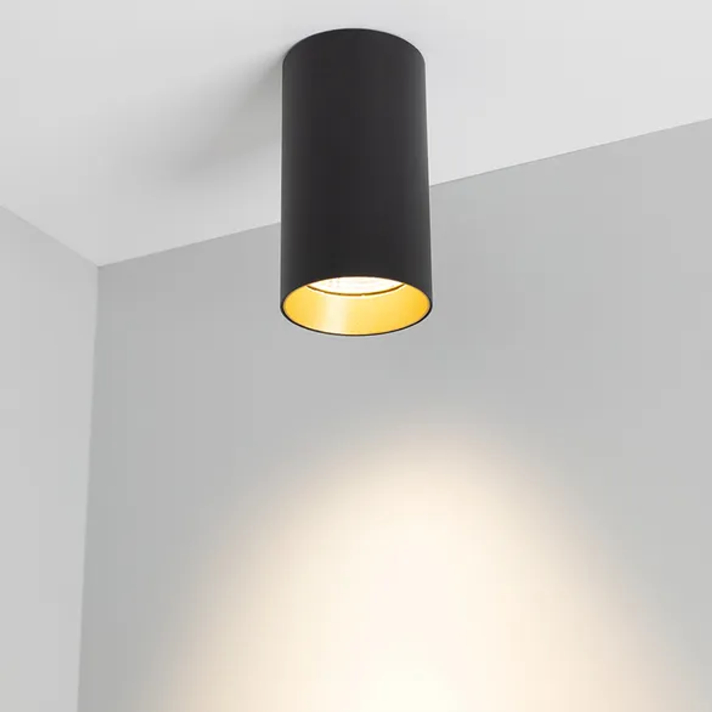 Светильник накладной SP-POLO-R85-1-15W Warm White 40deg (Black, Gold Ring) (Arlight, IP20 Металл, 3 года) 022953