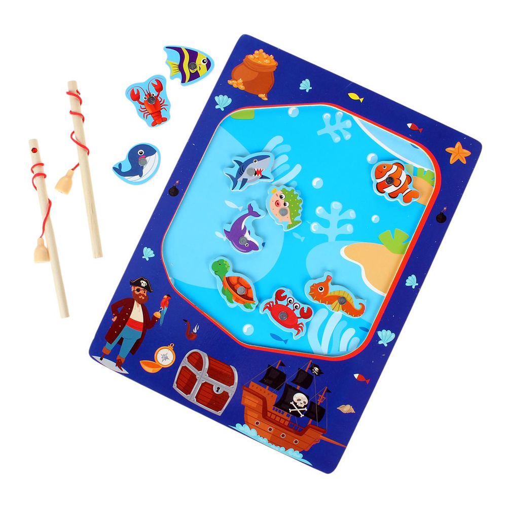 Развивающая игрушка деревянная Рыбалка магнитная, C-41816