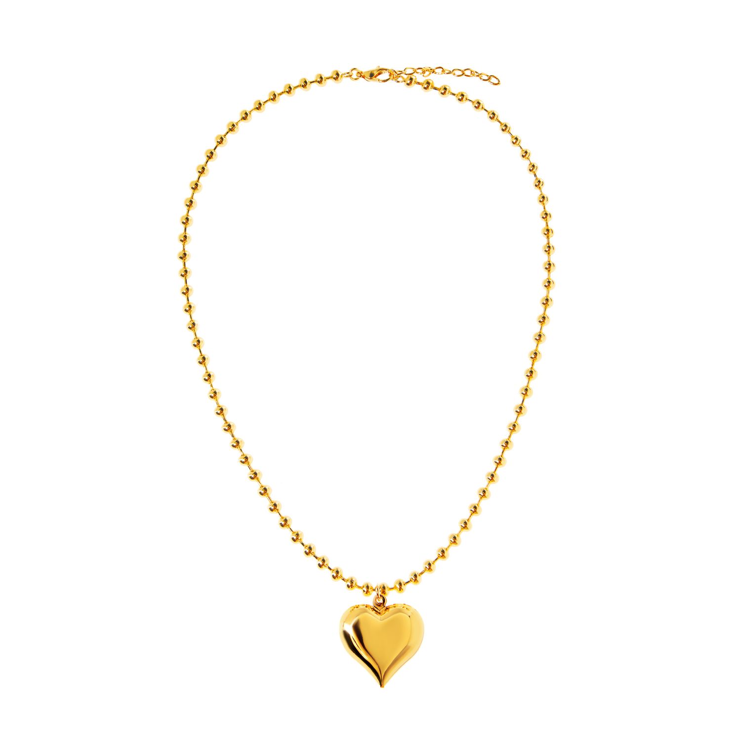 Колье Gold Chain Of Balls Necklace - Heart