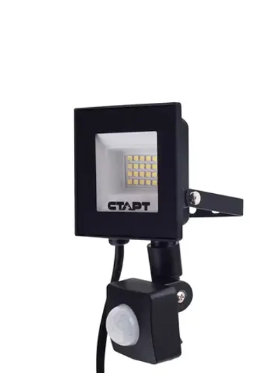 Прожектор с датчиком движения уличный 20ВТ светодиодный влагозащищенный СТАРТ, холодный белый свет