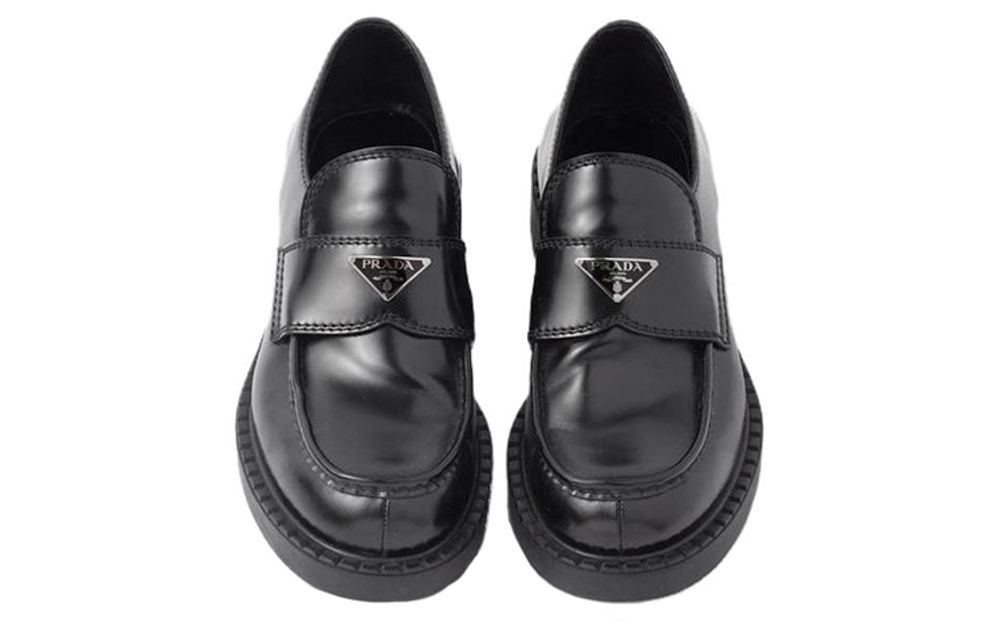 PRADA 35mm Loafer Black Brushed Leather