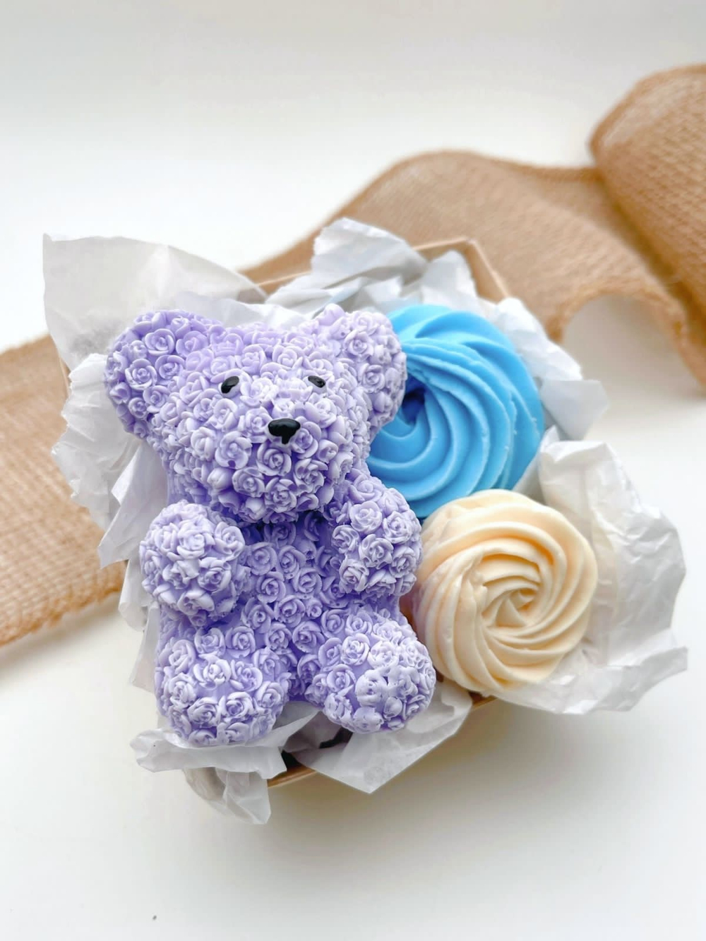 Набор из мыла «Мишка из роз, вайлет»