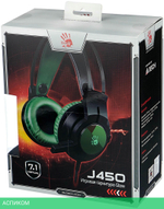 Наушники A4Tech Bloody J450 черный/зеленый
