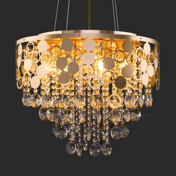 Подвесная люстра Eurosvet Lianna 10123/8 золото/прозрачный хрусталь Strotskis Smart