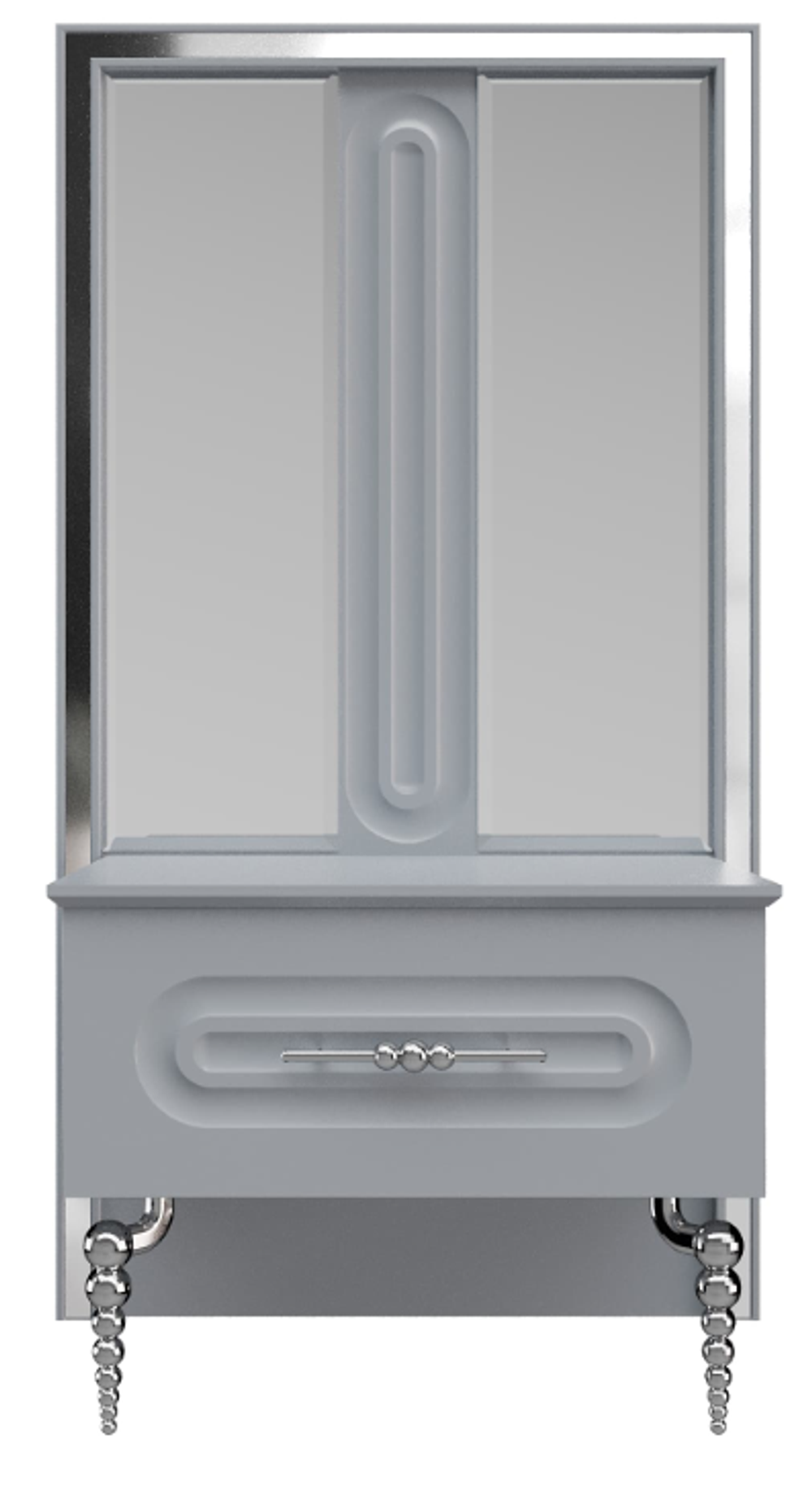 Тумбочка "Галакси" серая серебро