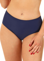 Раздельный купальник: принтованный лиф и высокие плавки (Размер: C/XXL) (Цвет: синий с черным)