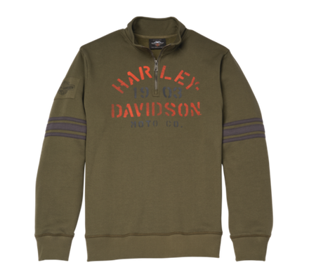 Мужской пуловер Harley-Davidson® с трафаретной графикой и молнией
