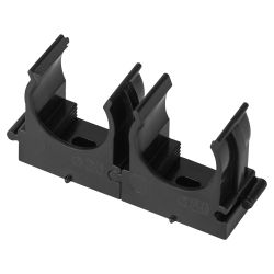 Крепеж-клипса ЭРА CLIP-20-B-MP для трубы прямой монтаж черная d20мм 100шт