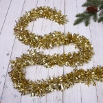 Мишура 2 м 9 см «Яркая змейка», Золото