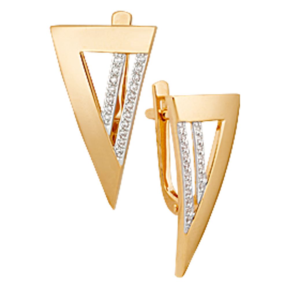 Серьги из золота с фианитами