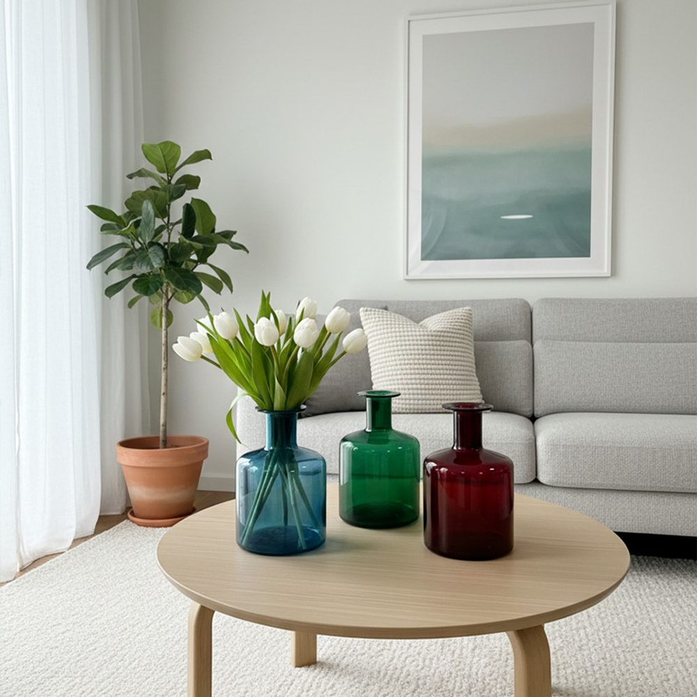 Ваза стеклянная Kanna, зеленый, стекло