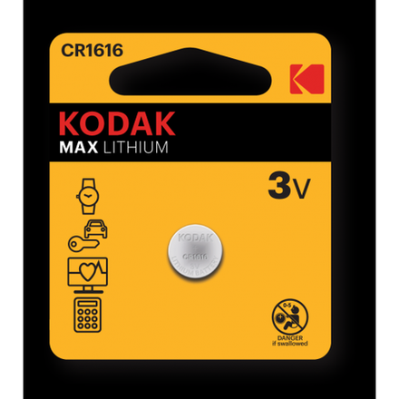 Батарейки Kodak CR1616-1BL MAX Lithium