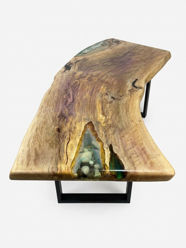 Письменный стол из слэба платана SHAPE 200