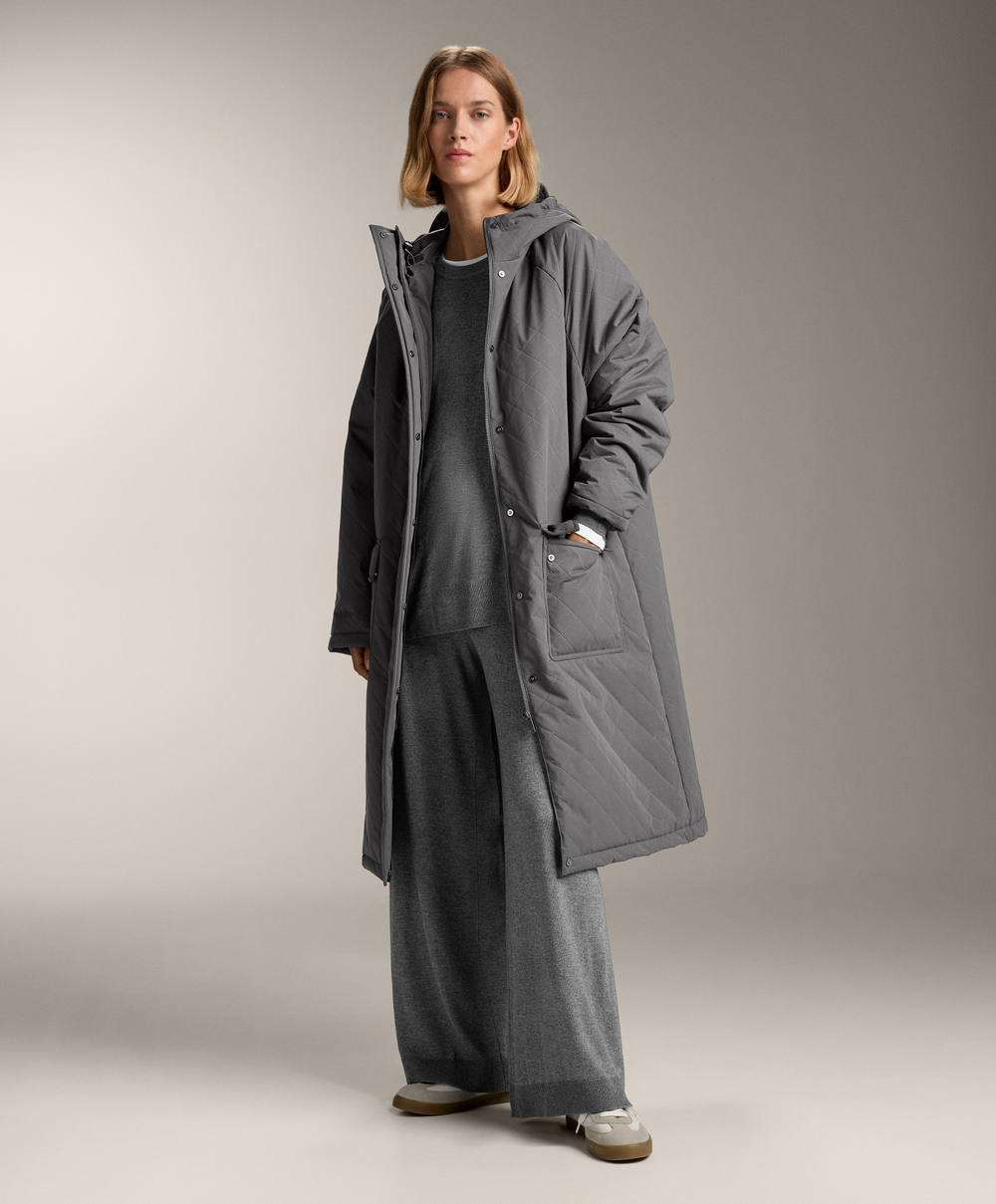 OYSHO Брюки прямого кроя с кашемиром, серый меланж