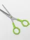 Ножницы филировочные с упором, лезвие 7 см, цвет салатовый/серебристый