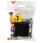 Розетка с крышкой в стену, 2P+E, с з/ш, "Avanti", "Черный квадрат"