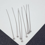 Пины родий, 50×0.5мм, мягкие, с шариком, цена за набор 10 шт