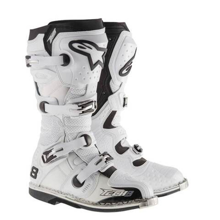 ALPINESTARS Кроссовые мотоботы белые с перфорацией TECH 8 RS