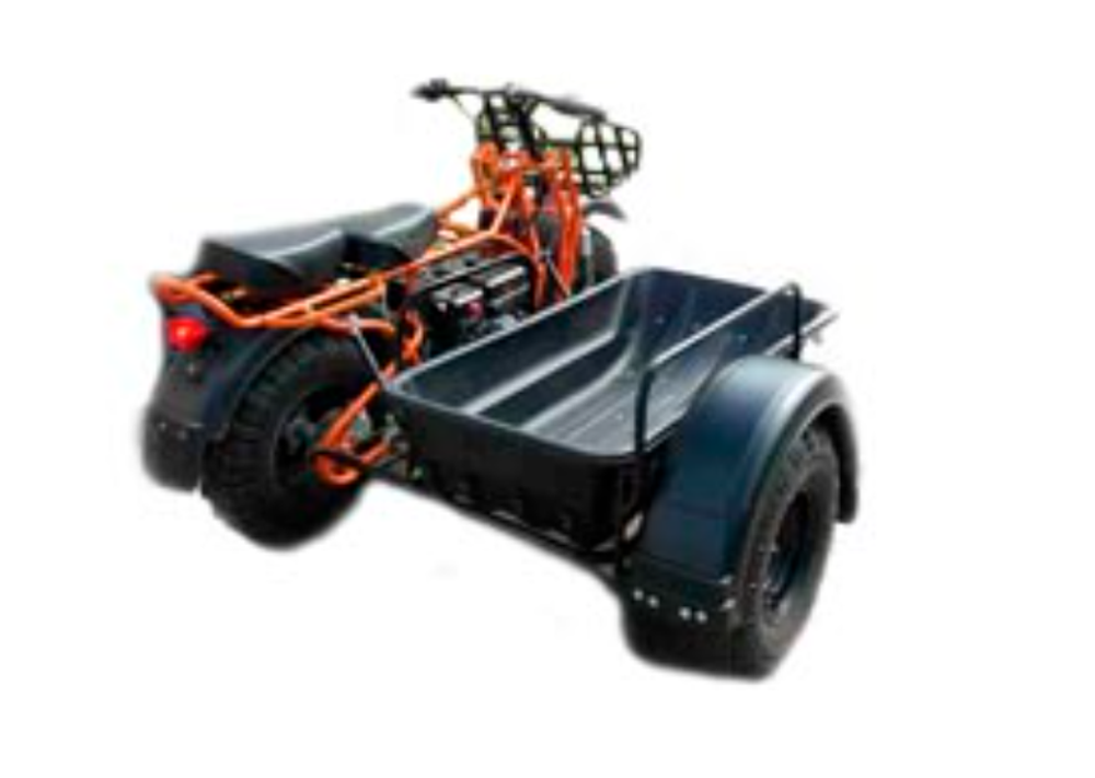 Мотоцикл внедорожный СКАУТ-2-8Е с боковым прицепом и корытом (КОМПЛЕКТ)