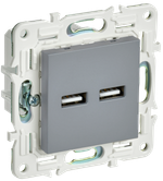 SKANDY Розетка USB A+A 3,1А SK-R15Gr серый IEK