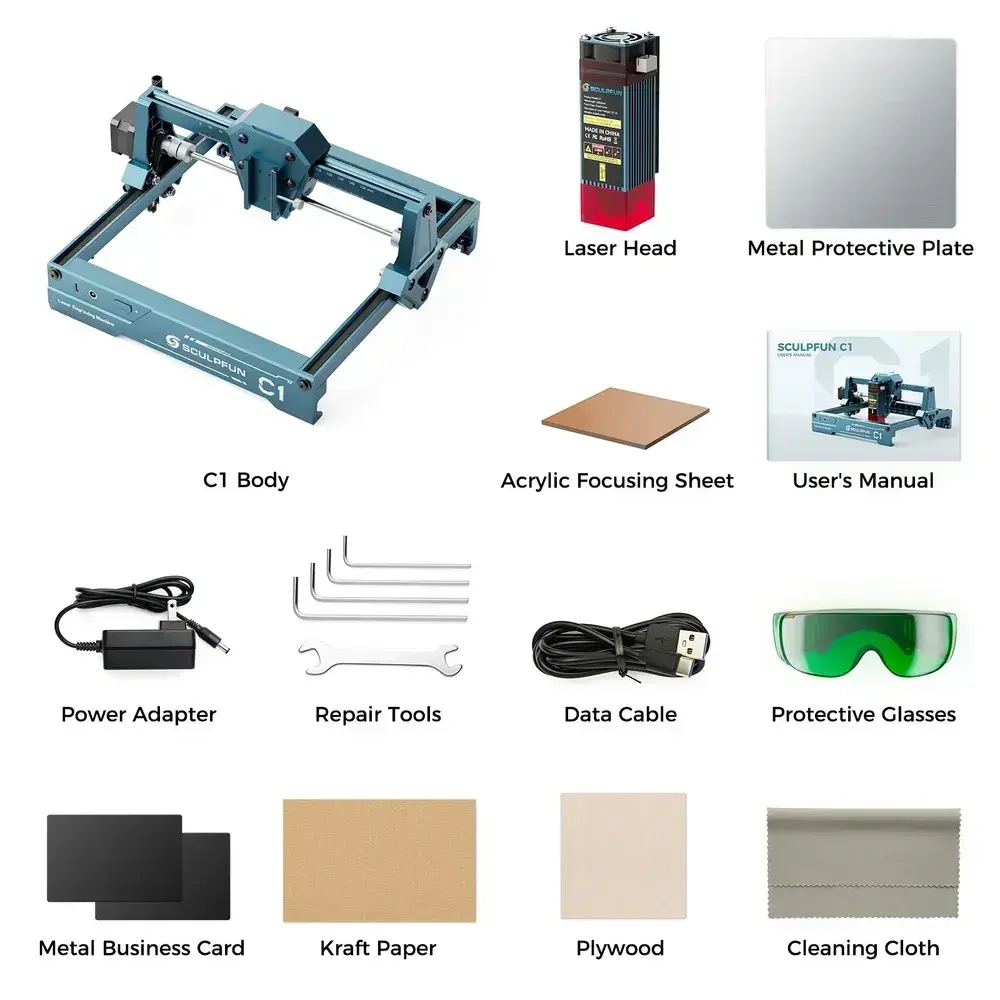 SCULPFUN фрезер по дереву C1 Фрезерный станок с ЧПУ 3Вт станок с ЧПУ СДЕЛАЙ САМ Лазерный гравер