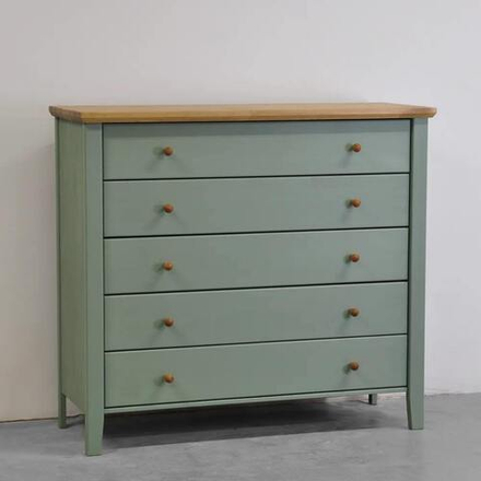 Комод с ящиками Саргас, для одежды деревянный, массив сосны, эвкалипт