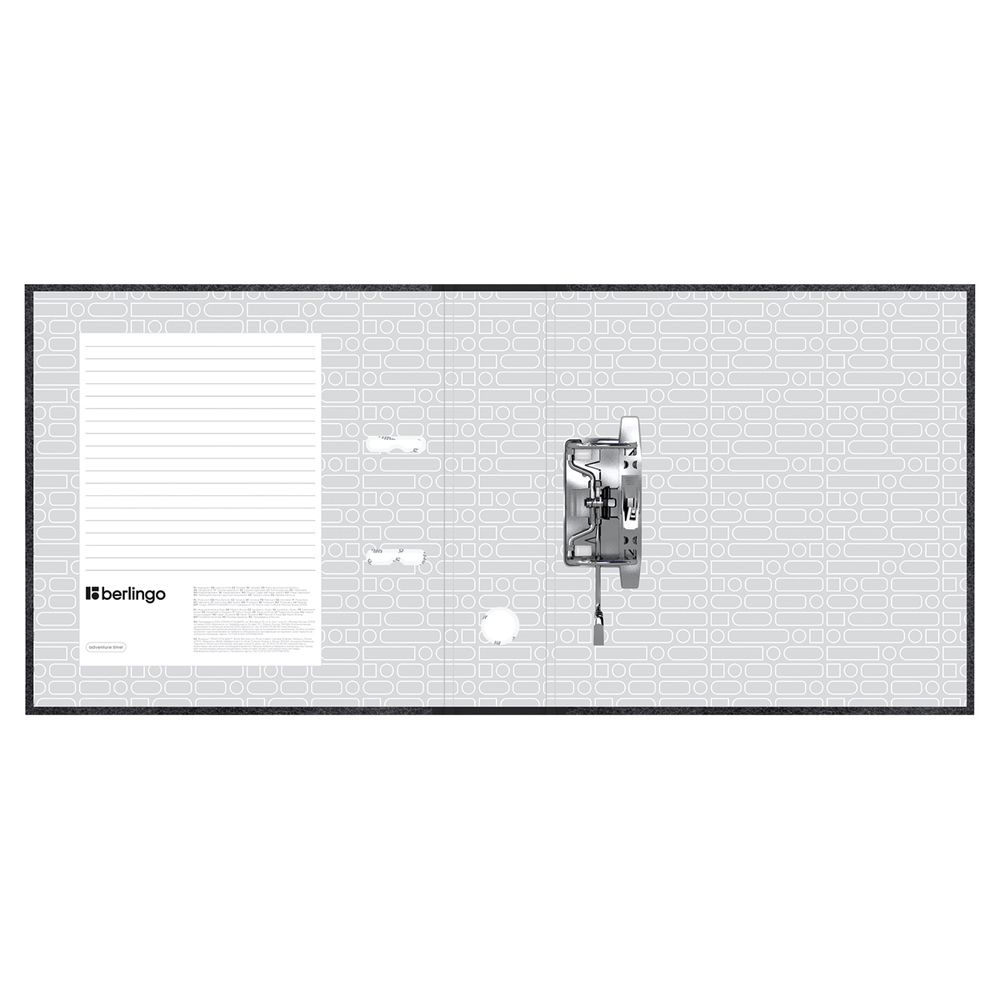 Папка-регистратор 70мм, А5, мрамор, Berlingo Standard, карман на корешке,черная