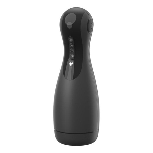 Черный вибромастурбатор с имитацией орального секса Amovibe Good Night Pro Squeezing, Sucking & Vibrating Masturbator